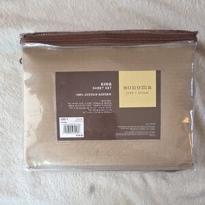 Sonoma King Bed Sheet 100% Cotton Sateen Cornstalk